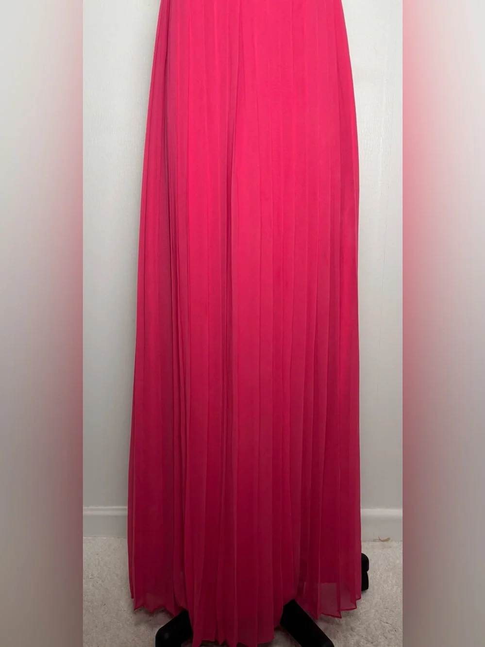 Lilly Pulitzer Pink Pleated Strapless Gold Lace Formal Gown Sz S - Picture 4 of 16